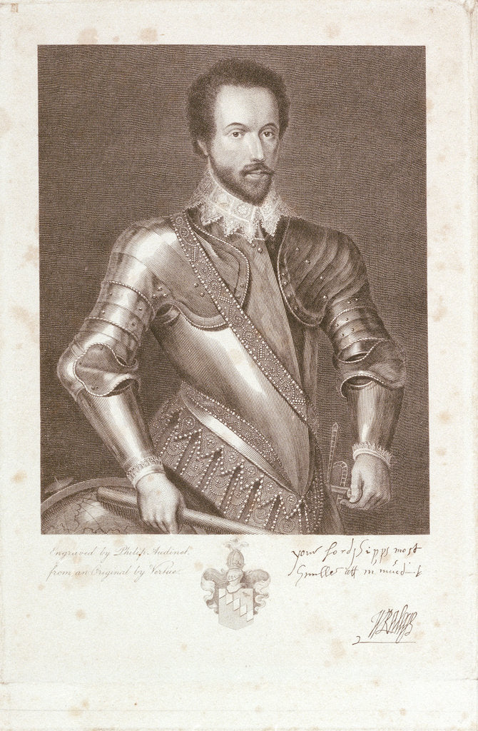 Detail of Walter Raleigh by George Vertue