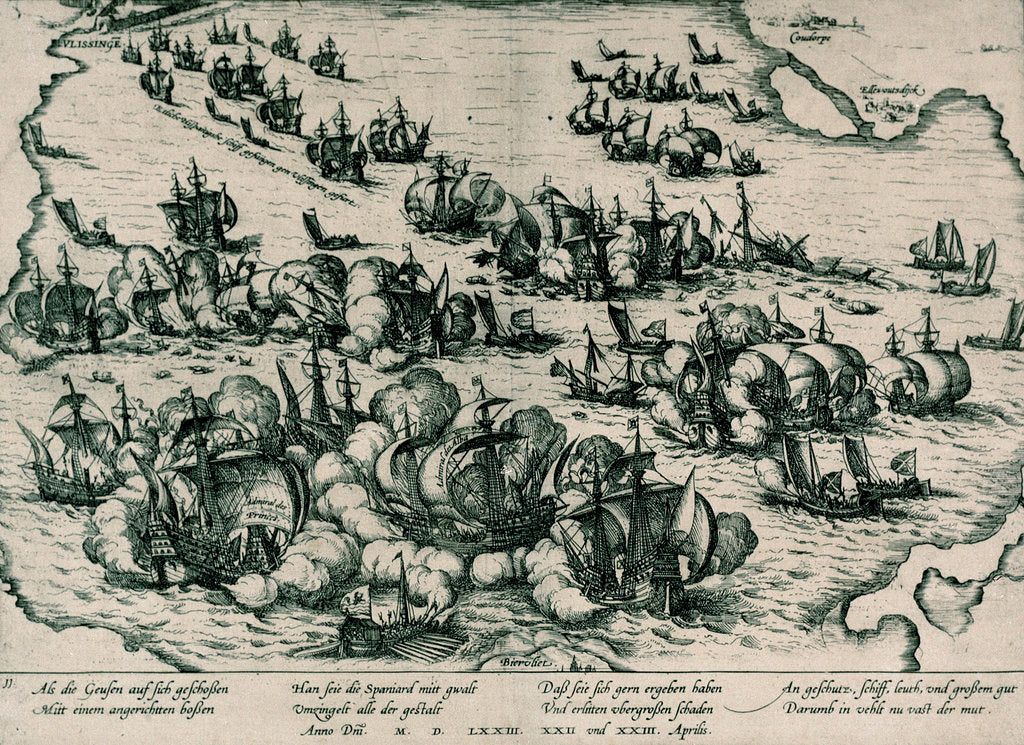 Detail of Action at Vlissenge [Flushing], April 1573 by unknown