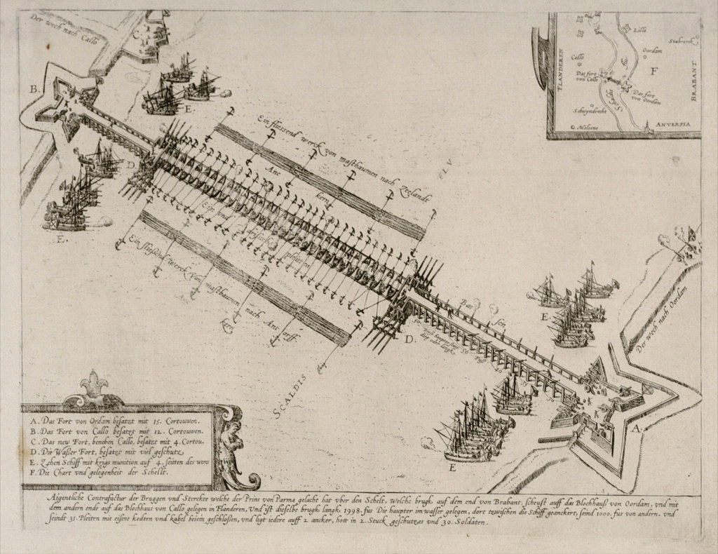 Detail of Antwerp Aug 1585 by unknown