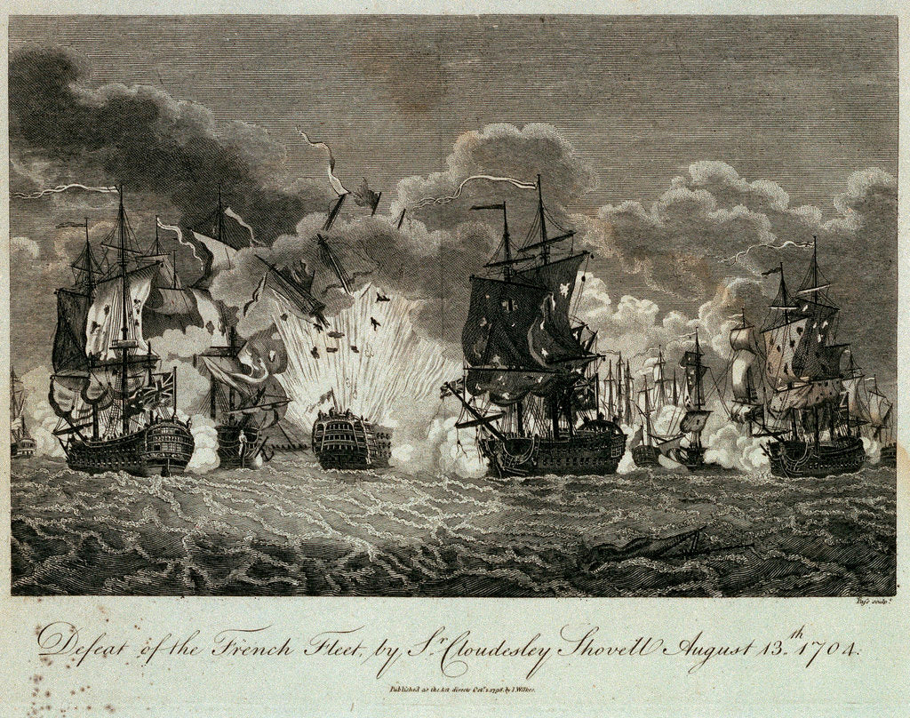 Detail of Defeat of the French fleet by Sr Cloudesley Shovell, 13 August 1704 by Pass