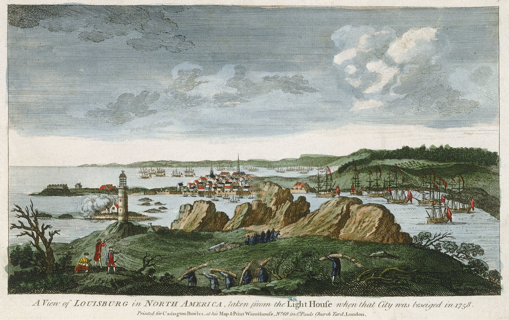 Detail of A view of Louisburg in North America, taken from the Light House when that city was beseiged in 1758 by unknown