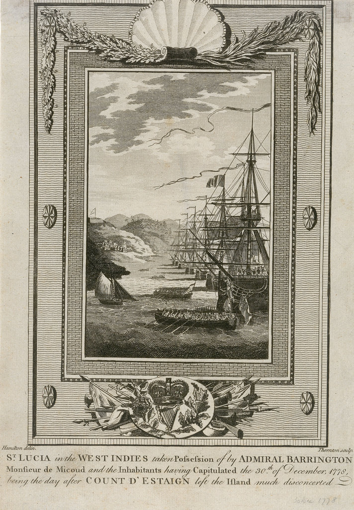 Detail of St Lucia in the West Indies, December 1778 by Hamilton
