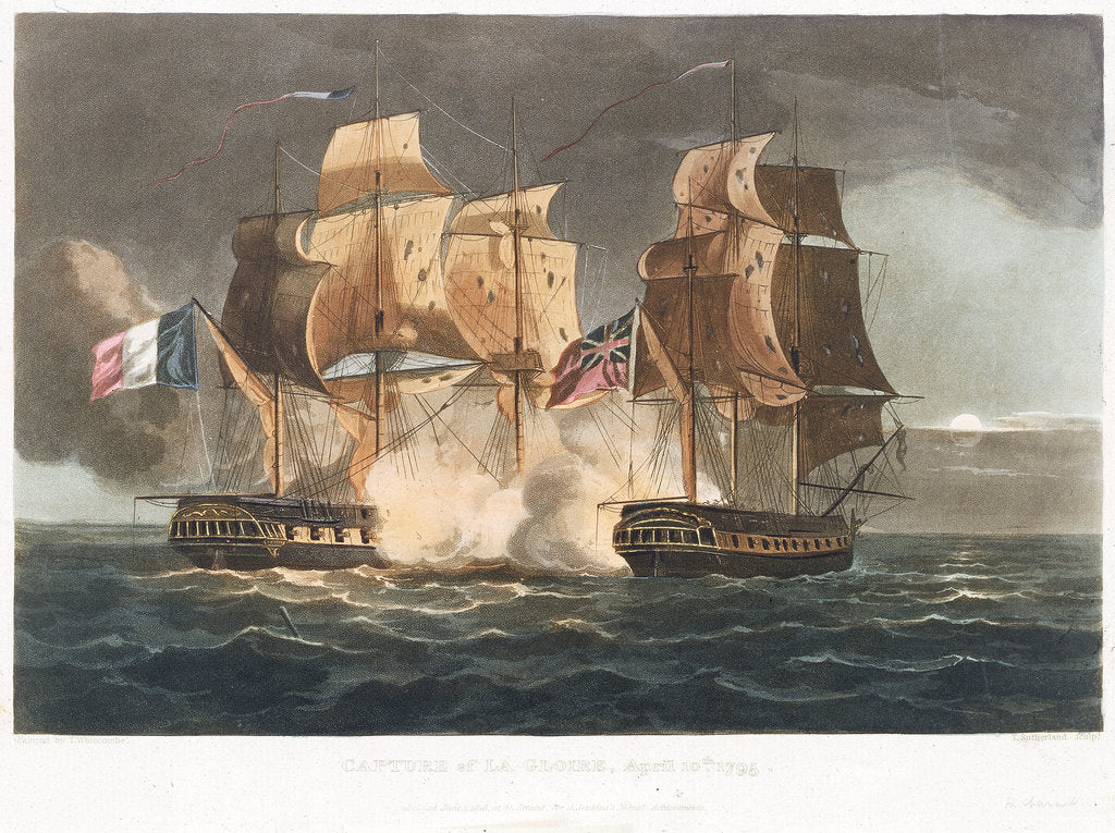 Detail of Capture of 'La Gloire', 10 April 1795 by Thomas Whitcombe