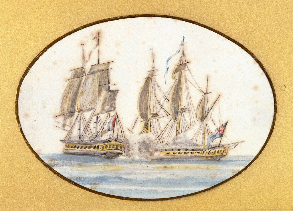 Detail of Capture of 'La Sensible' by the frigate 'by the Sea Horse', 27 June 1798 by R. W.