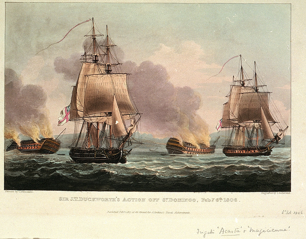 Detail of Sir J. T. Duckworth's Action off St. Domingo, 6 February 1806 by Thomas Whitcombe