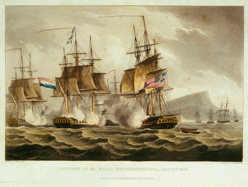Detail of Capture of the Maria Riggersbergen, 18 October 1806 by Thomas Whitcombe