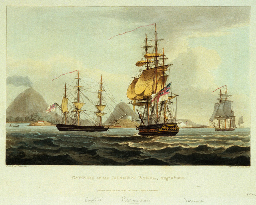 Detail of Capture of the Island of Banda, 9 August 1810 by Thomas Whitcombe