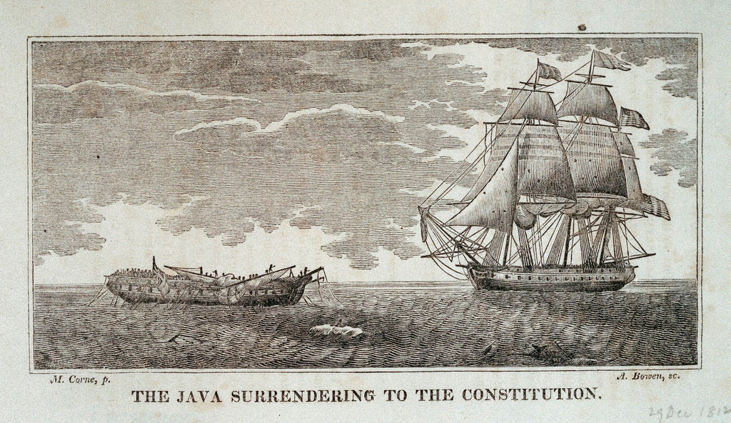 Detail of The 'Java' surrendering to the 'Constitution', 29 December 1812 by Michaele Felice Corne