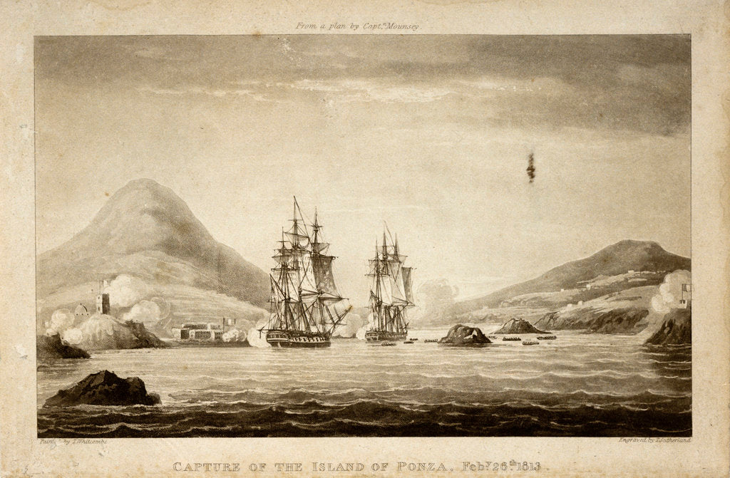 Detail of Capture of the Island of Ponza February 26th 1813. From a plan by Captain Mounsey by Thomas Whitcombe