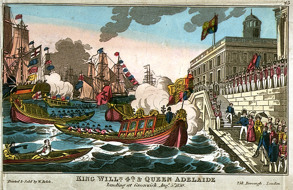 Detail of King Willm 4th & Queen Adelaide landing at Greenwich, Augt. 5th 1830 by W. Belch