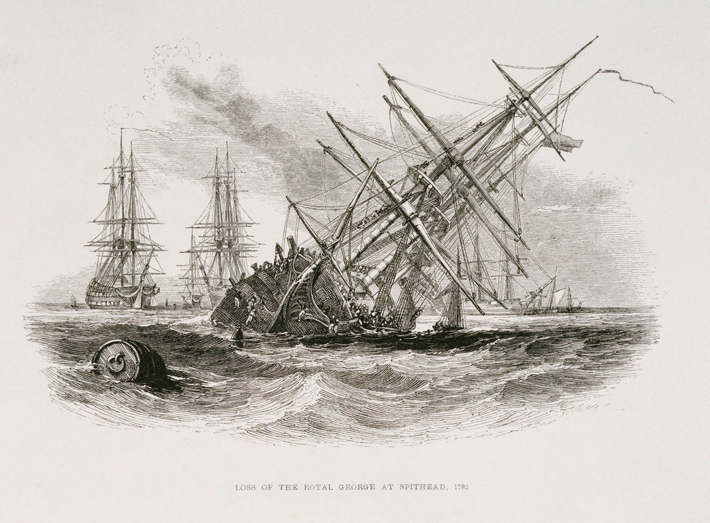 Detail of Loss of the HMS 'Royal George' at Spithead, 29 August 1782 by unknown
