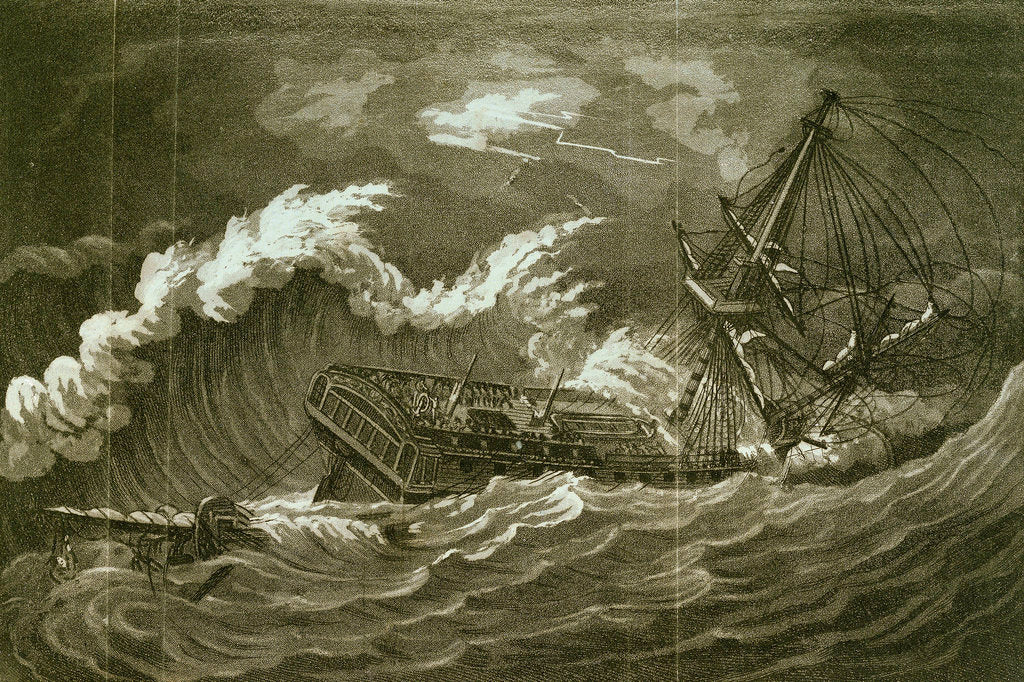 Detail of 'Phoenix' in rough seas by unknown