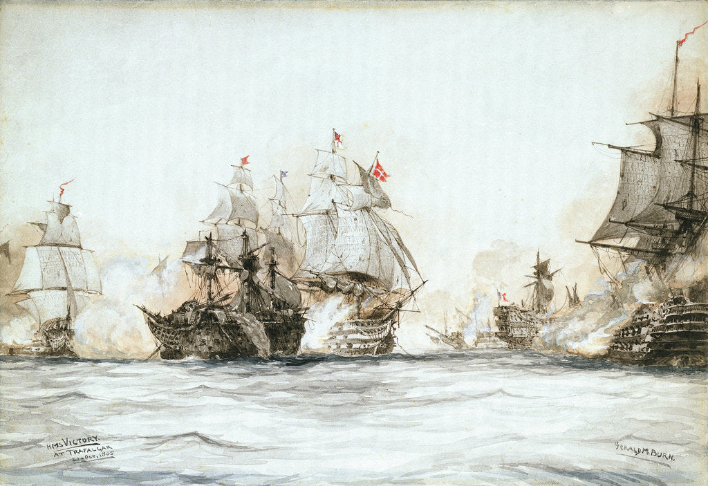Detail of HMS 'Victory' at Trafalgar, 21 October 1805 by Gerald M. Burn