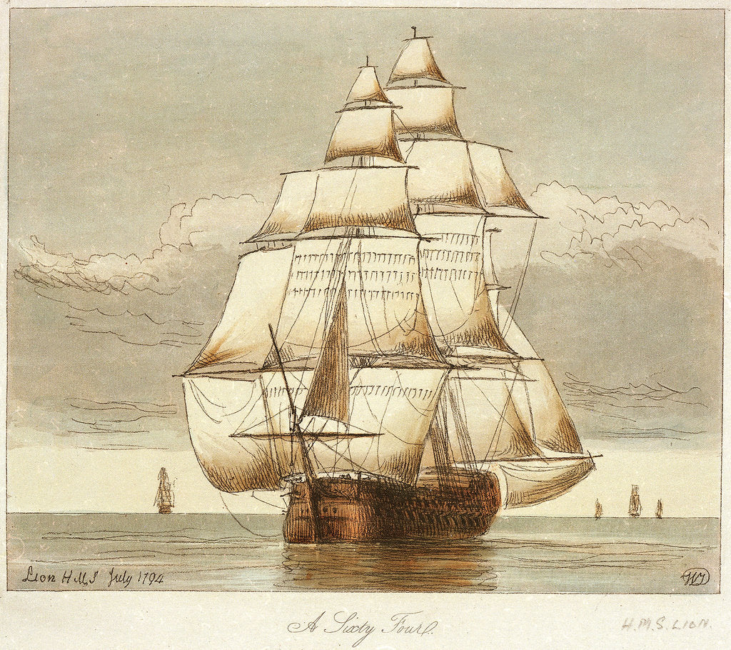 Detail of HMS 'Lion', July 1794 by W. M.