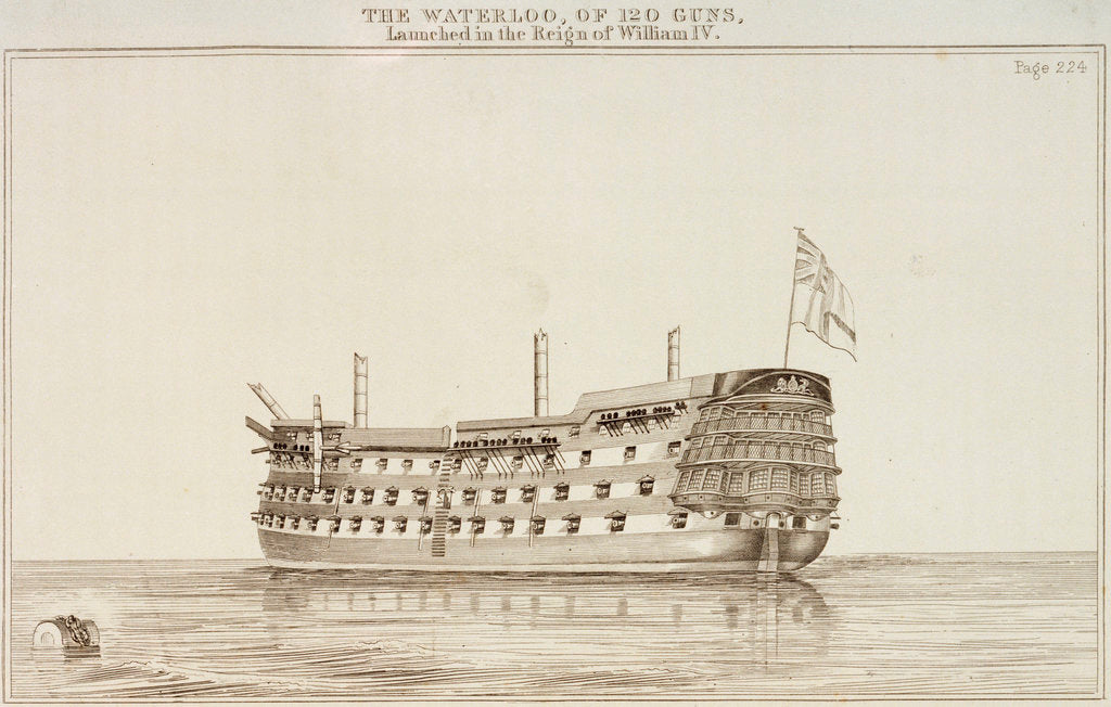Detail of The Waterloo, of 120 guns, launched in the reign of William IV by unknown