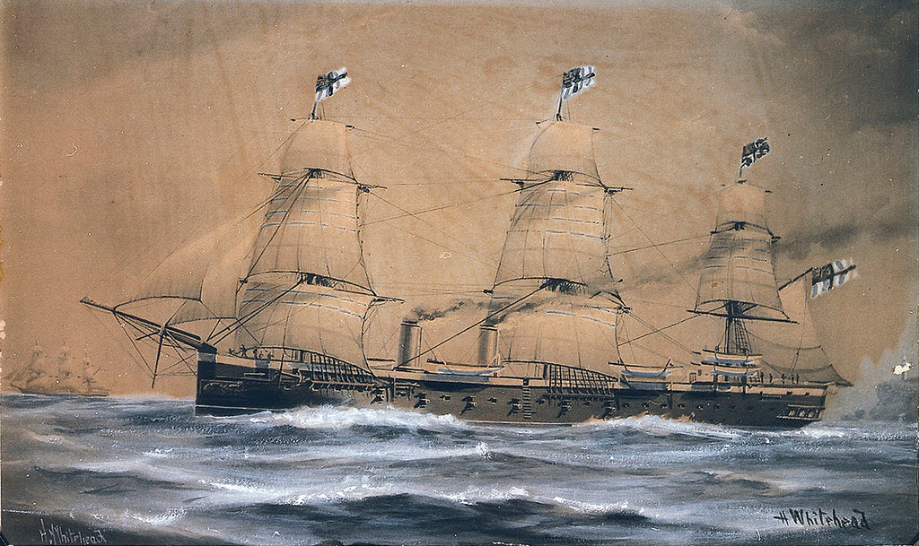 Detail of HMS 'Bacchante' (1876) by H. Whitehead