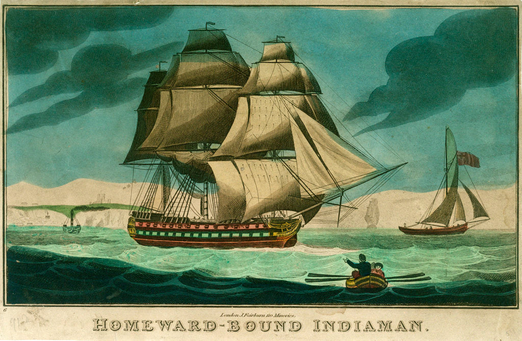 Detail of Homeward-bound Indiaman by John Fairburn