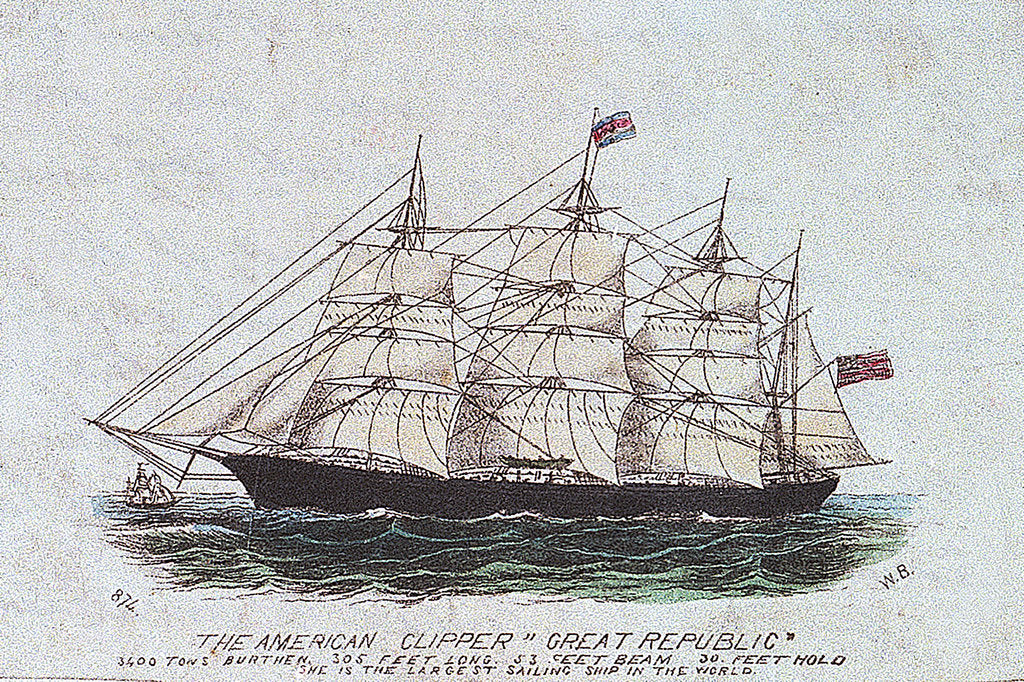 Detail of The American clipper 'Great Republic' by W. B.