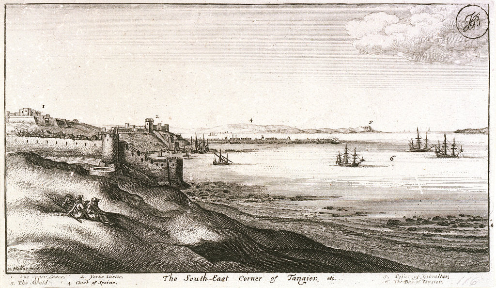 Detail of The southeast corner of Tangier by Wenceslaus Hollar