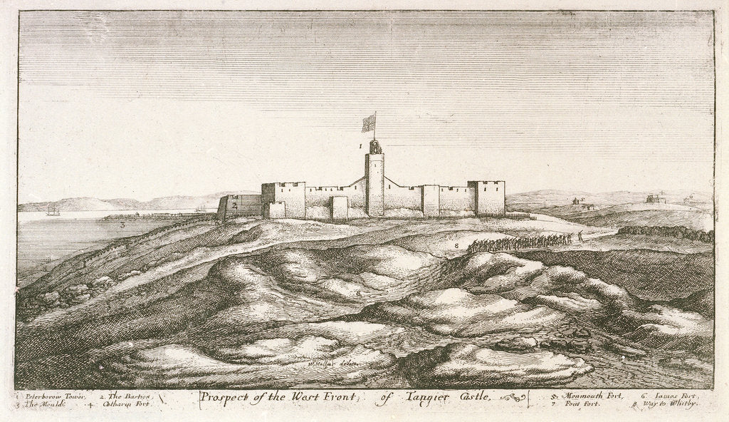 Detail of Prospect of the west front of Tangier castle by Wenceslaus Hollar