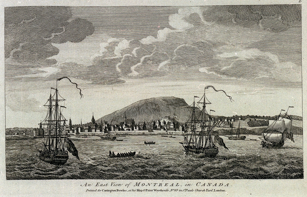 Detail of Twelve Remarkable Views in North America and West Indies. An East View of Montreal in Canada by unknown