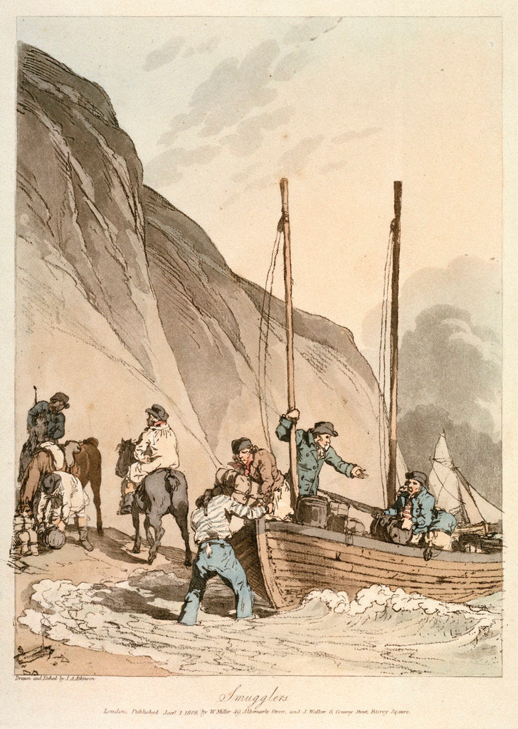 Detail of Smugglers by John Augustus Atkinson