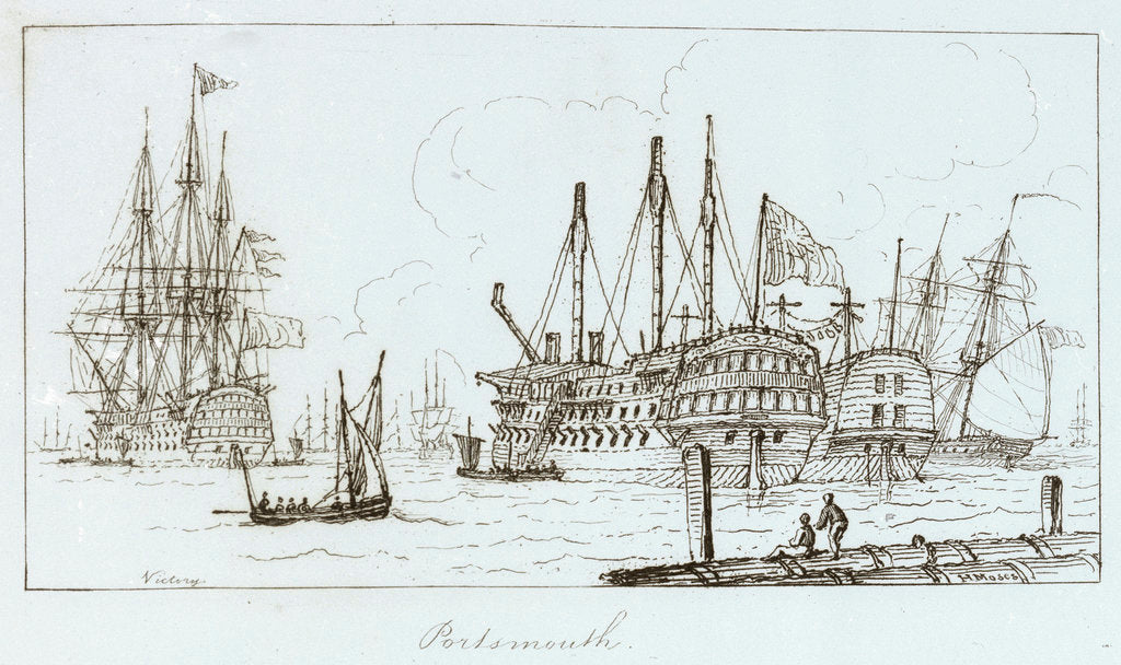 Detail of The Marine sketch book by H. Moses, Portsmouth by Henry Moses