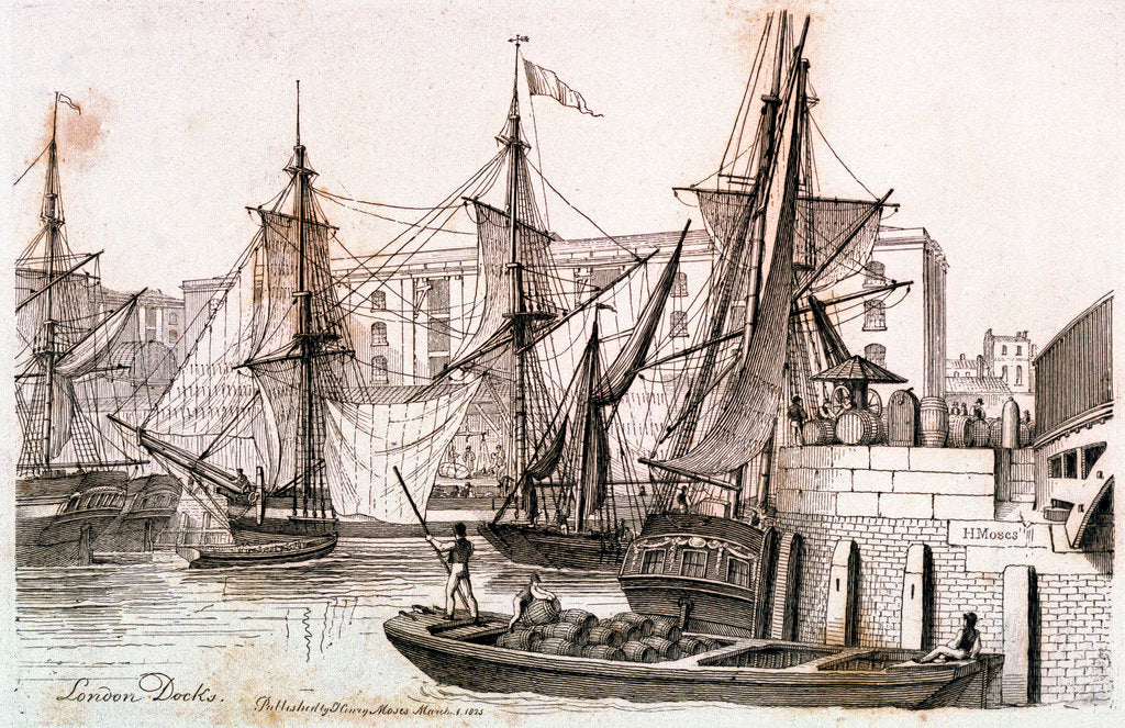 Detail of London Docks by Henry Moses