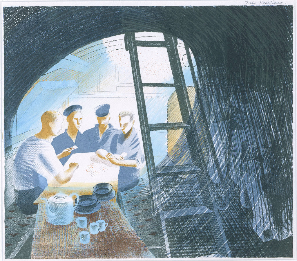 Detail of The Submarine Series: The Ward (mess) Room by Eric Ravilious