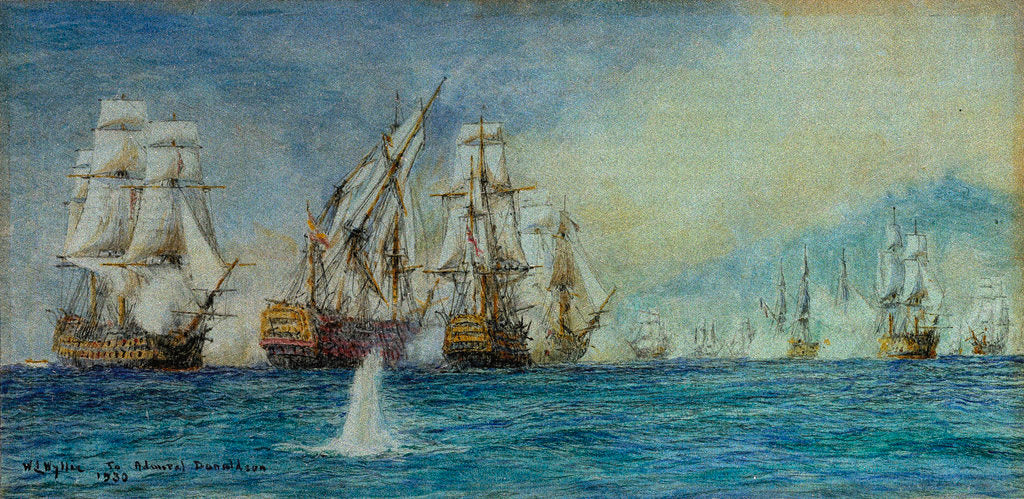 Detail of The Battle of Trafalgar (Santissima Trinidad) by William Lionel Wyllie