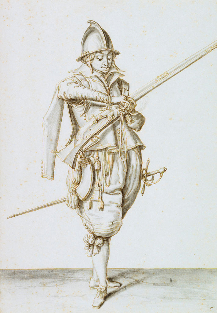 Detail of Drawing for the exercise of armes, 1607 by Jacob de Gheyn