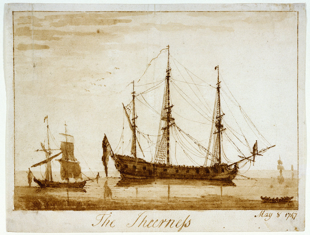Detail of 'The Sheerness, May 8 1747' by unknown
