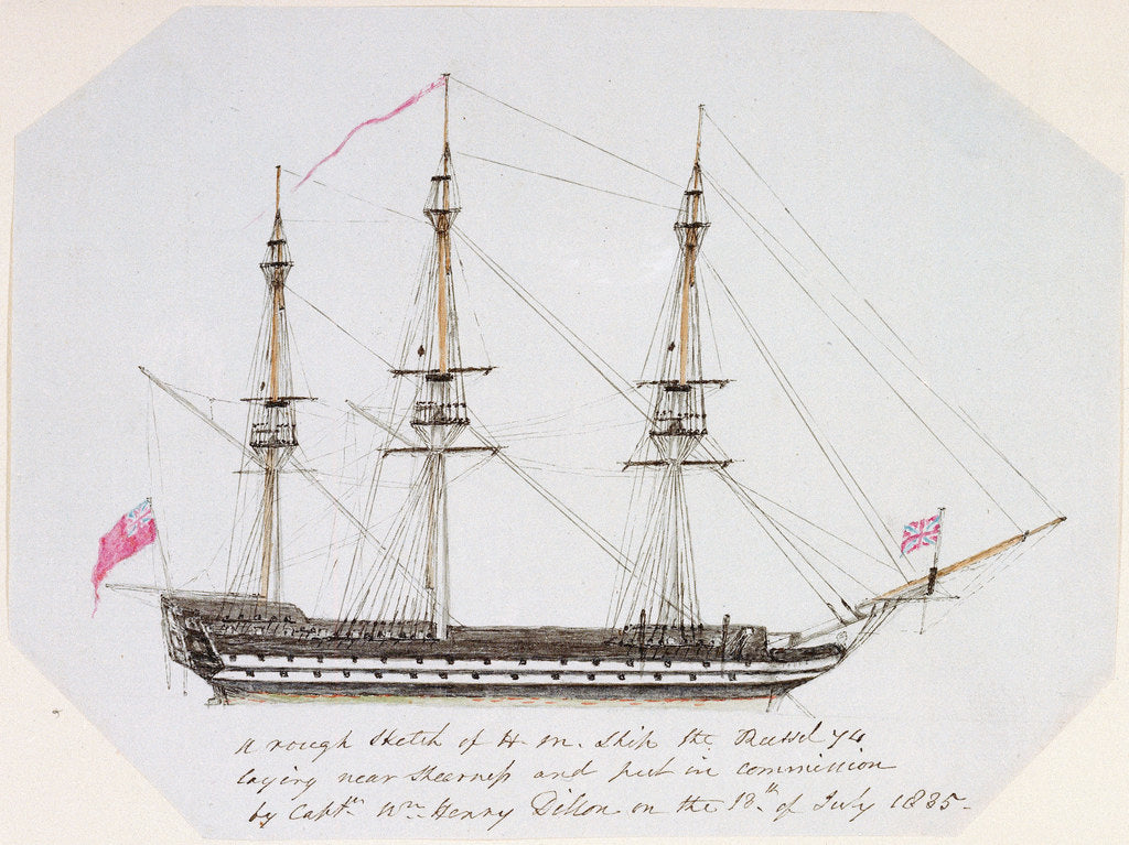 Detail of Sketch of HMS 'Russel' by unknown