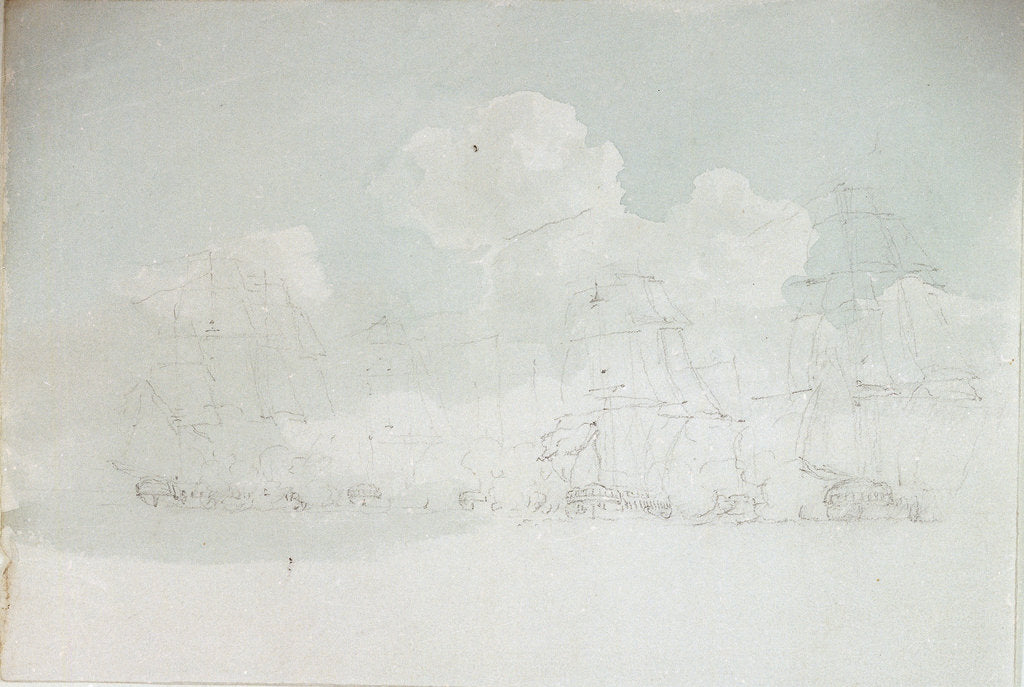 Detail of Warren's Action off Ireland, 12 October 1798 by Nicholas Pocock