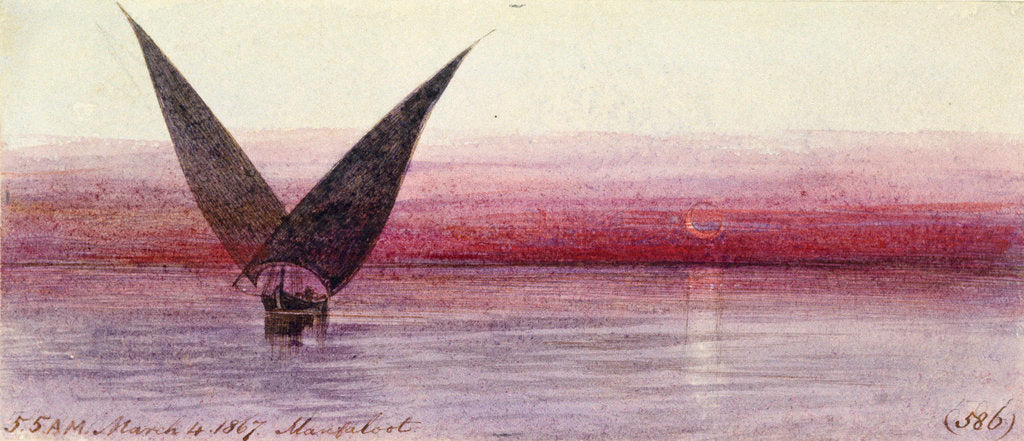 Detail of On the Nile at Manfaloot, Egypt by Edward Lear