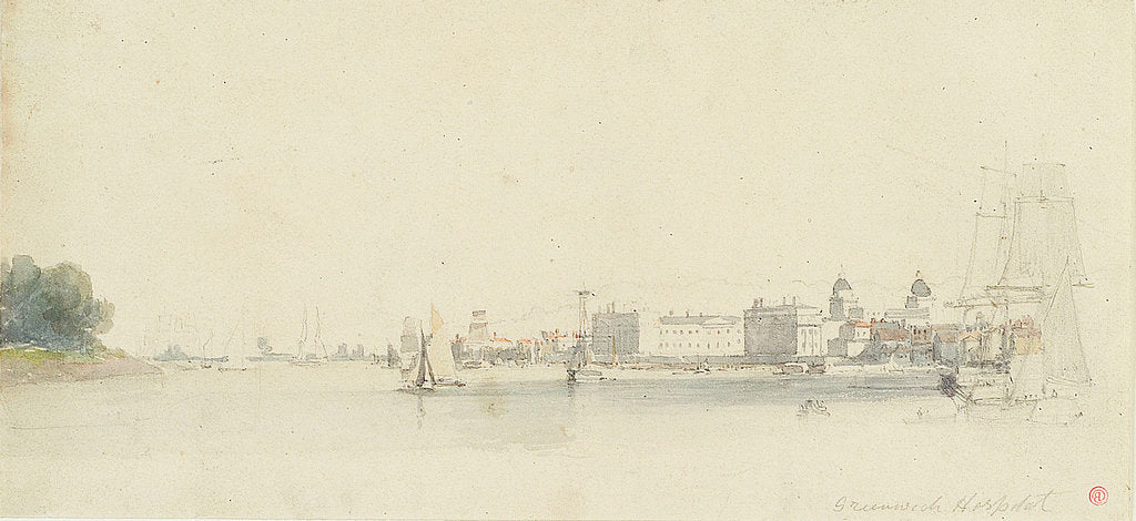 Detail of View of Greenwich Hospital from off Millwall by Edward Duncan