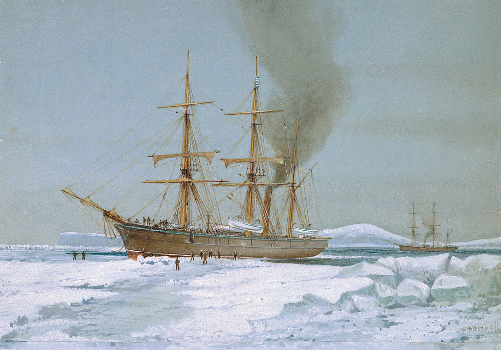 Detail of HMS 'Discovery' forcing a passage through the ice by William Frederick Mitchell