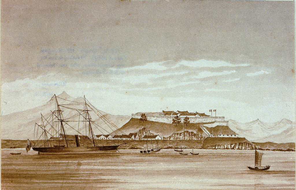 Detail of HMS 'Snake' off Shanghai (about 1859). Not Shanghai perhaps mouth of Yangtse by J.R.E. Pattison