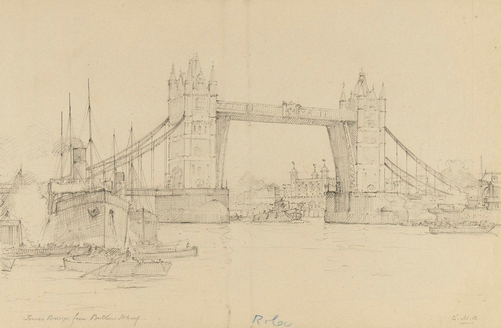 Detail of Tower Bridge from Butler's Wharf by Gerald M. Burn