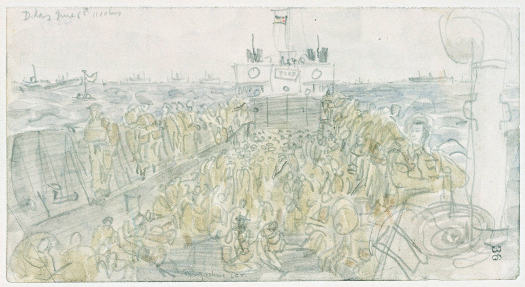 Detail of D-Day June 6th 11: 00 hrs. - Coming ashore LCT by Anthony Imre Alexander Gross