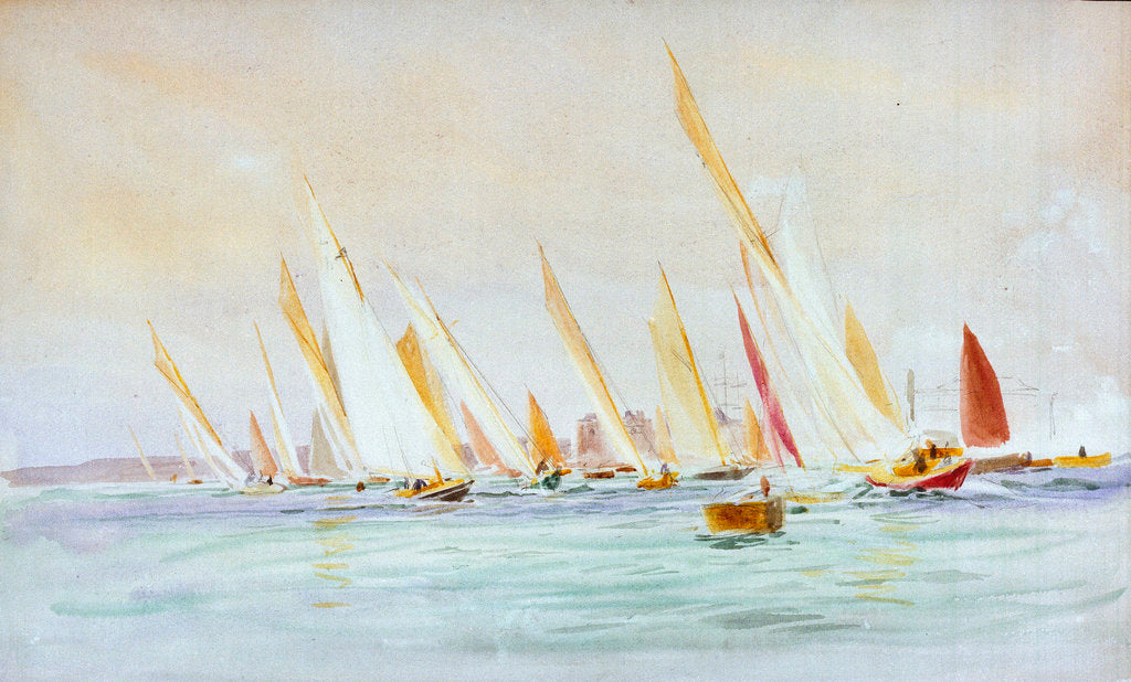 Detail of Yachts, Southsea by William Lionel Wyllie