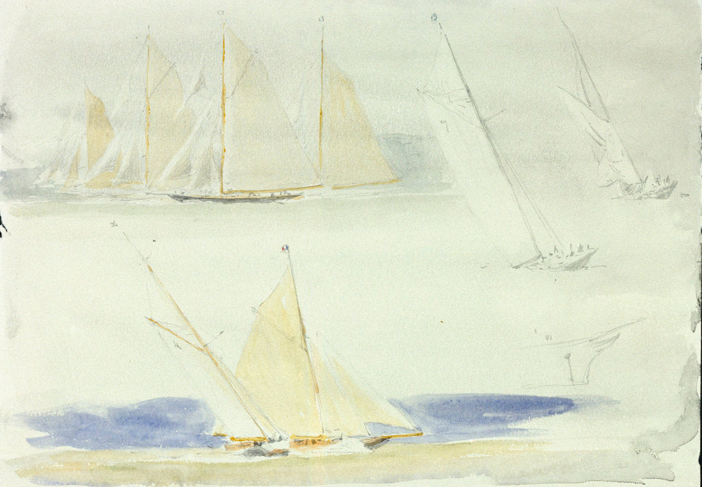 Detail of Yachts, Cowes by William Lionel Wyllie