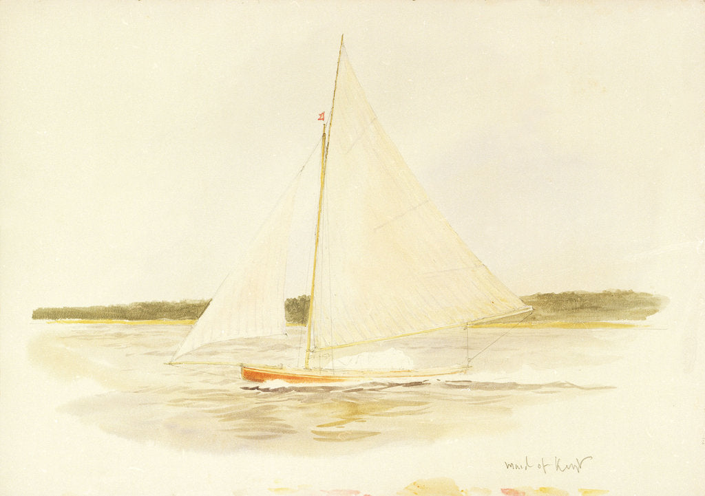 Detail of Sailing dinghy Maid of Kent by William Lionel Wyllie