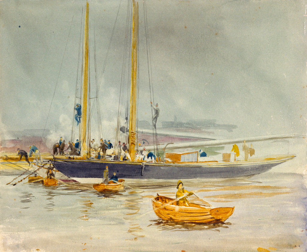Detail of Study of a yacht by William Lionel Wyllie