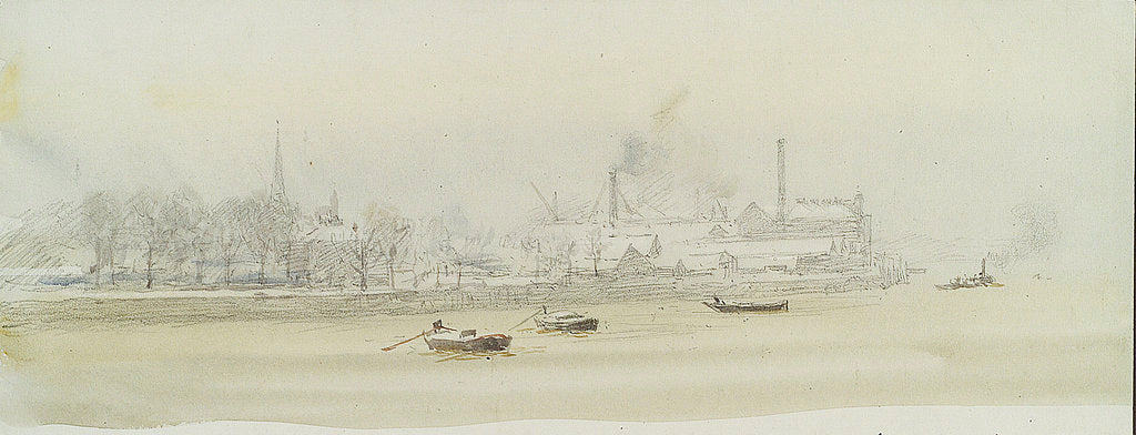 Detail of Greenwich Reach and the Isle of Dogs by William Lionel Wyllie