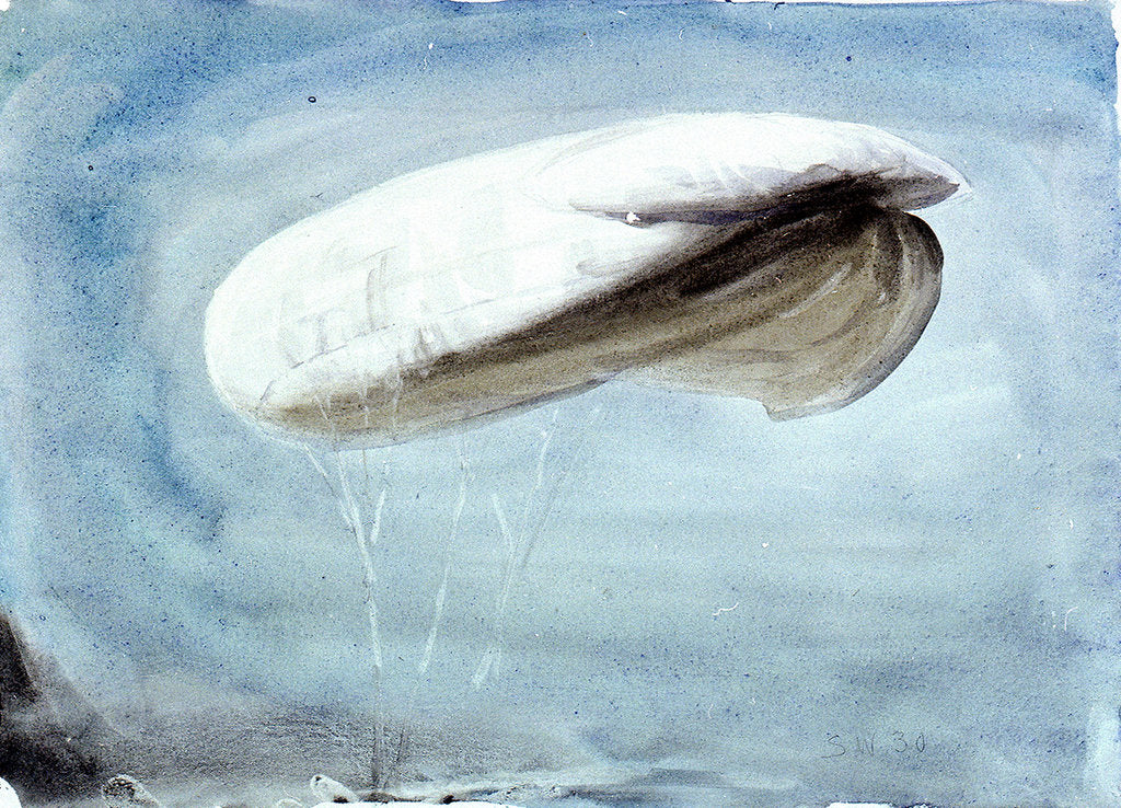 Detail of A barrage balloon S W 30 by William Lionel Wyllie