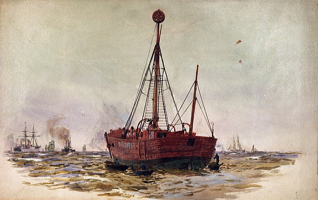 Detail of Nore Light ship by William Lionel Wyllie