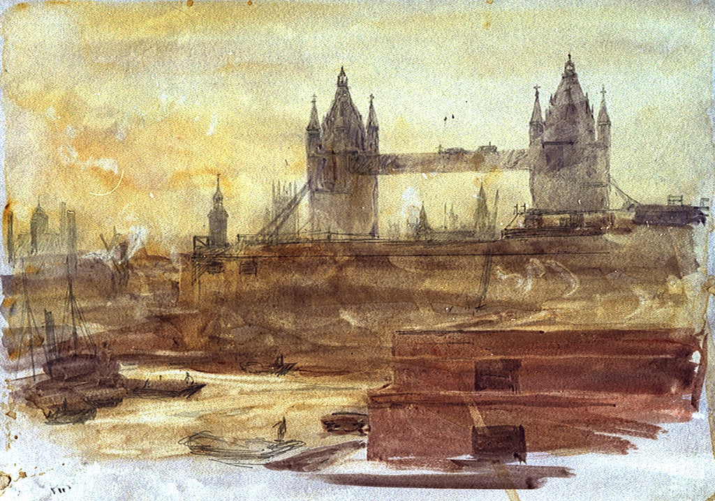 Detail of Tower Bridge by William Lionel Wyllie