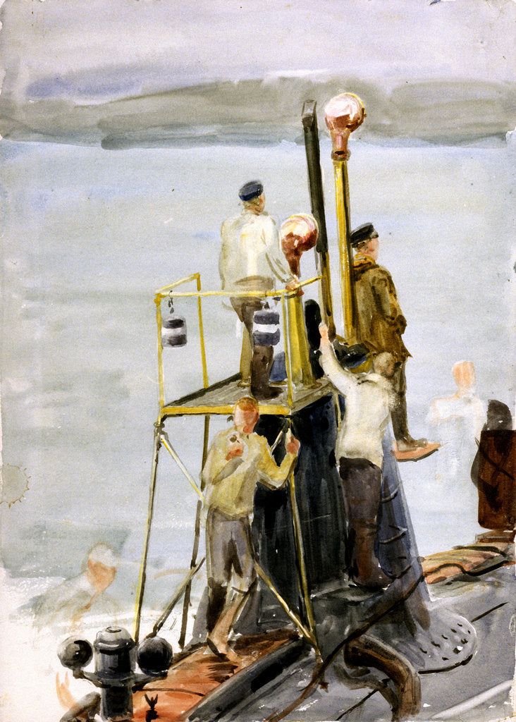 Detail of 15 Submarine with sailors by William Lionel Wyllie