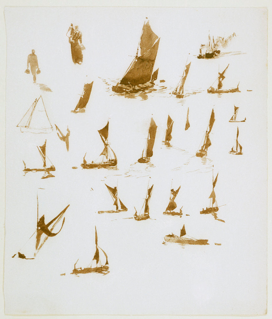 Detail of Studies of Thames barges by William Lionel Wyllie
